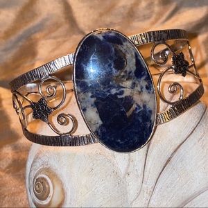SALE 🐚 Sodalite handcrafted Natural Gemstone cuff